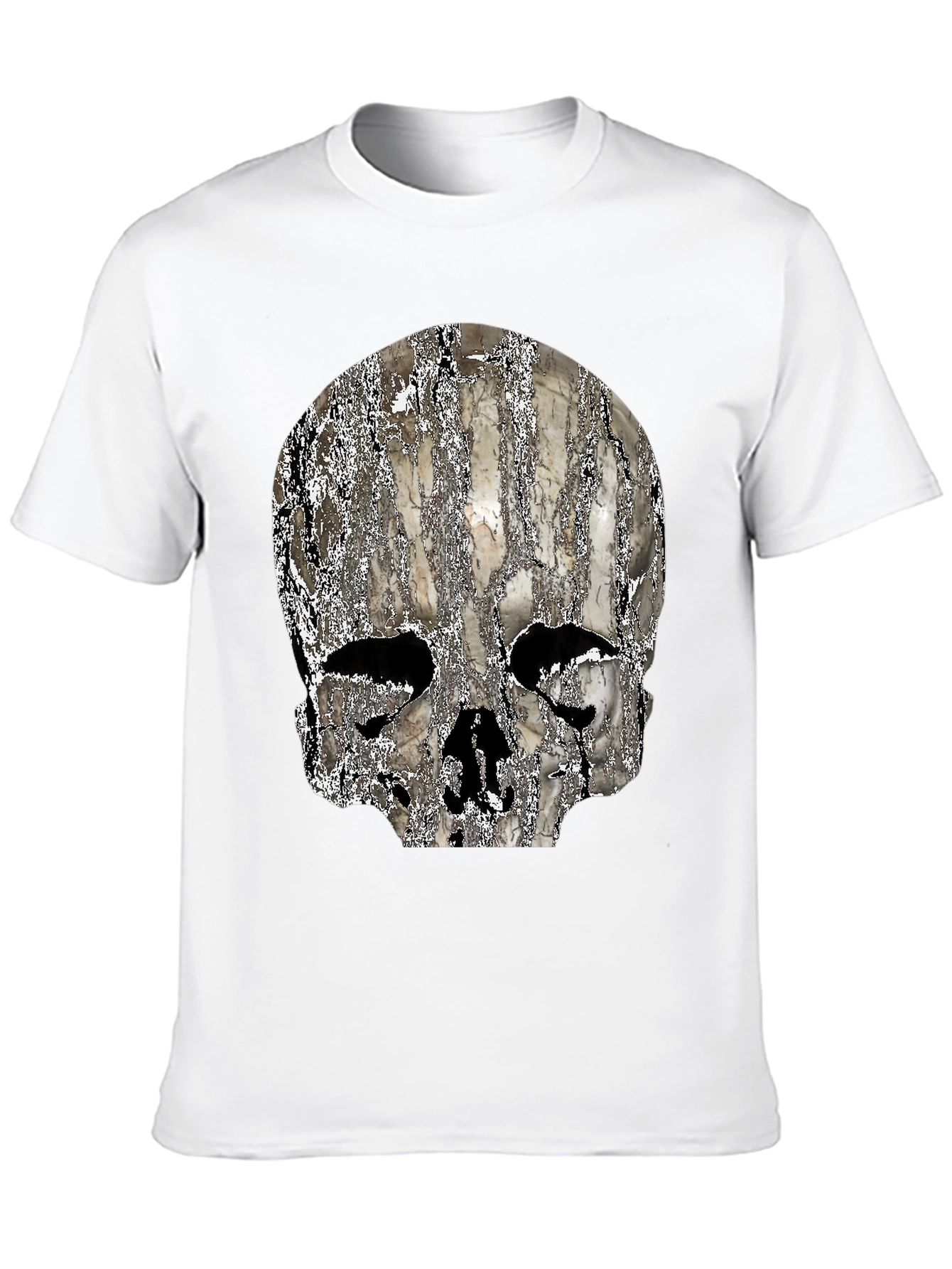 Textured Skull Graphic Black T-Shirt