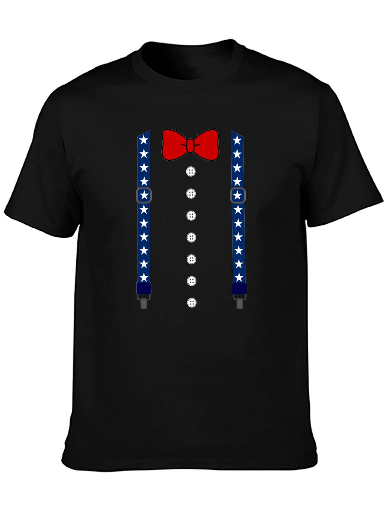 Patriotic Suspenders & Bow Tie Mens T-Shirt