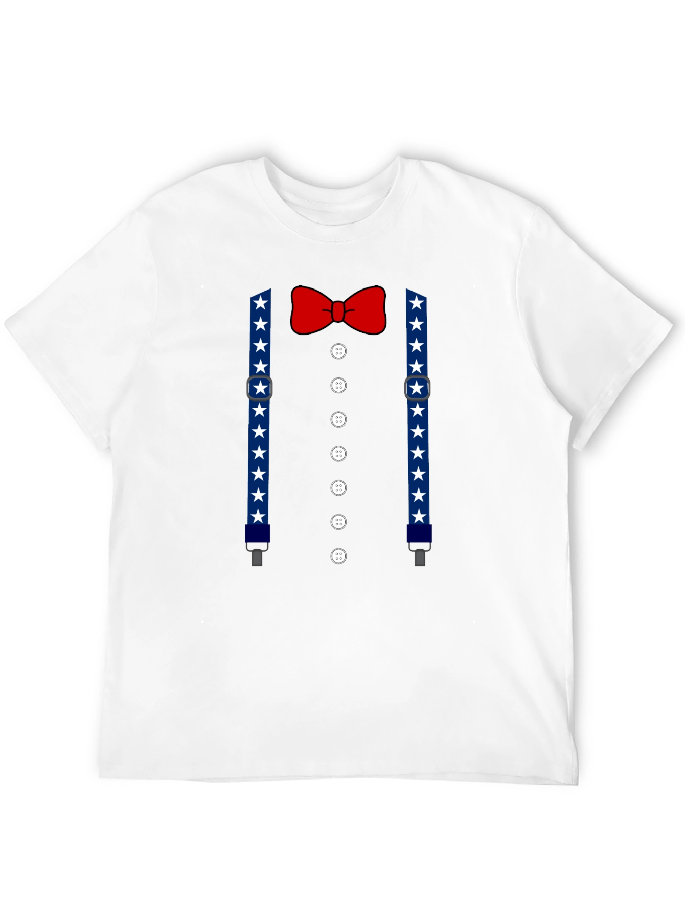 Patriotic Suspenders & Bow Tie Mens T-Shirt