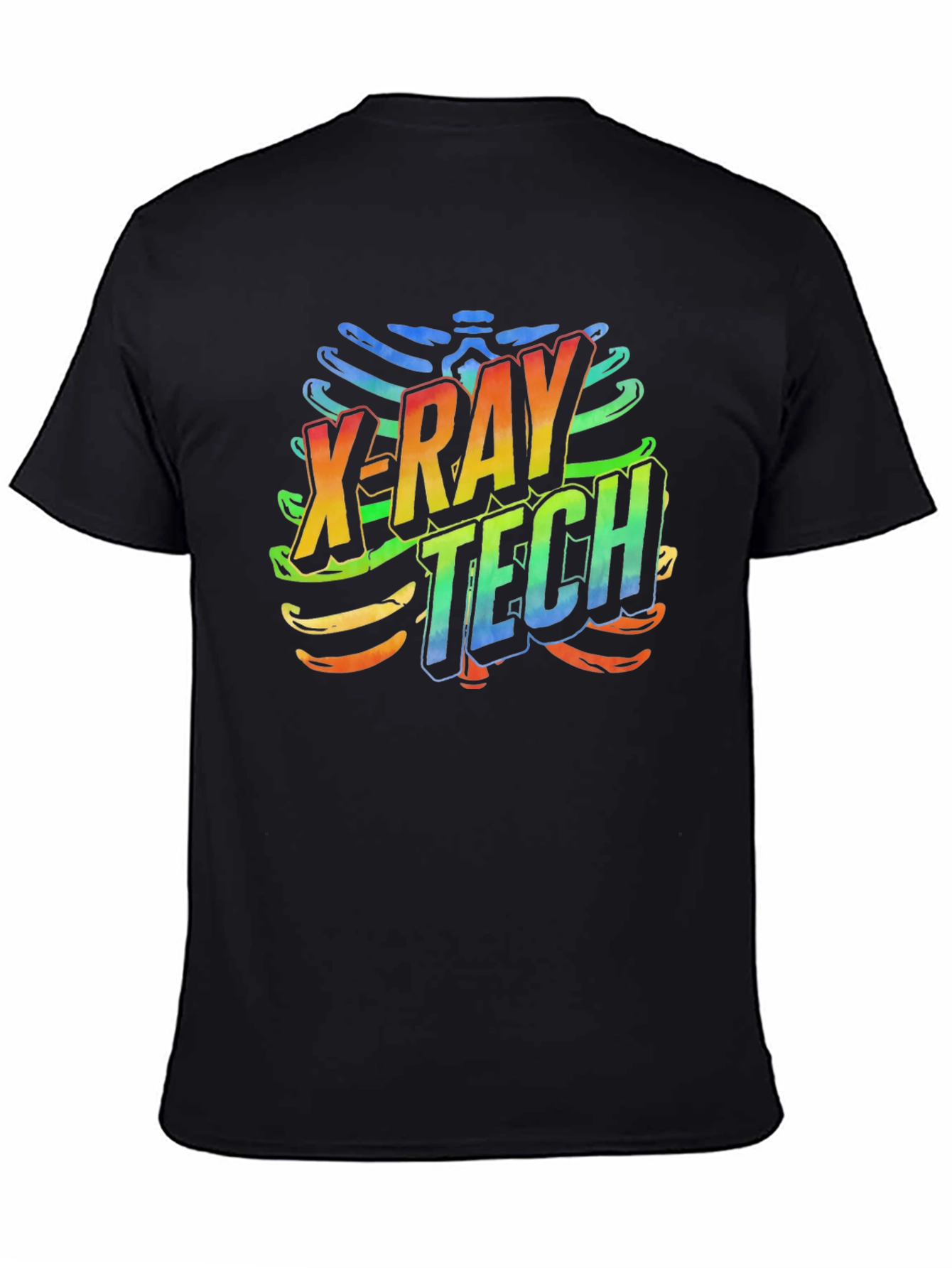 X-Ray Tech Rainbow Graphic Black T-Shirt
