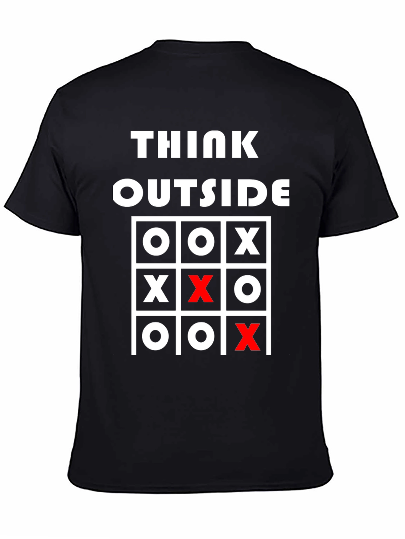 Think Outside Tic-Tac-Toe Graphic Tee - Black