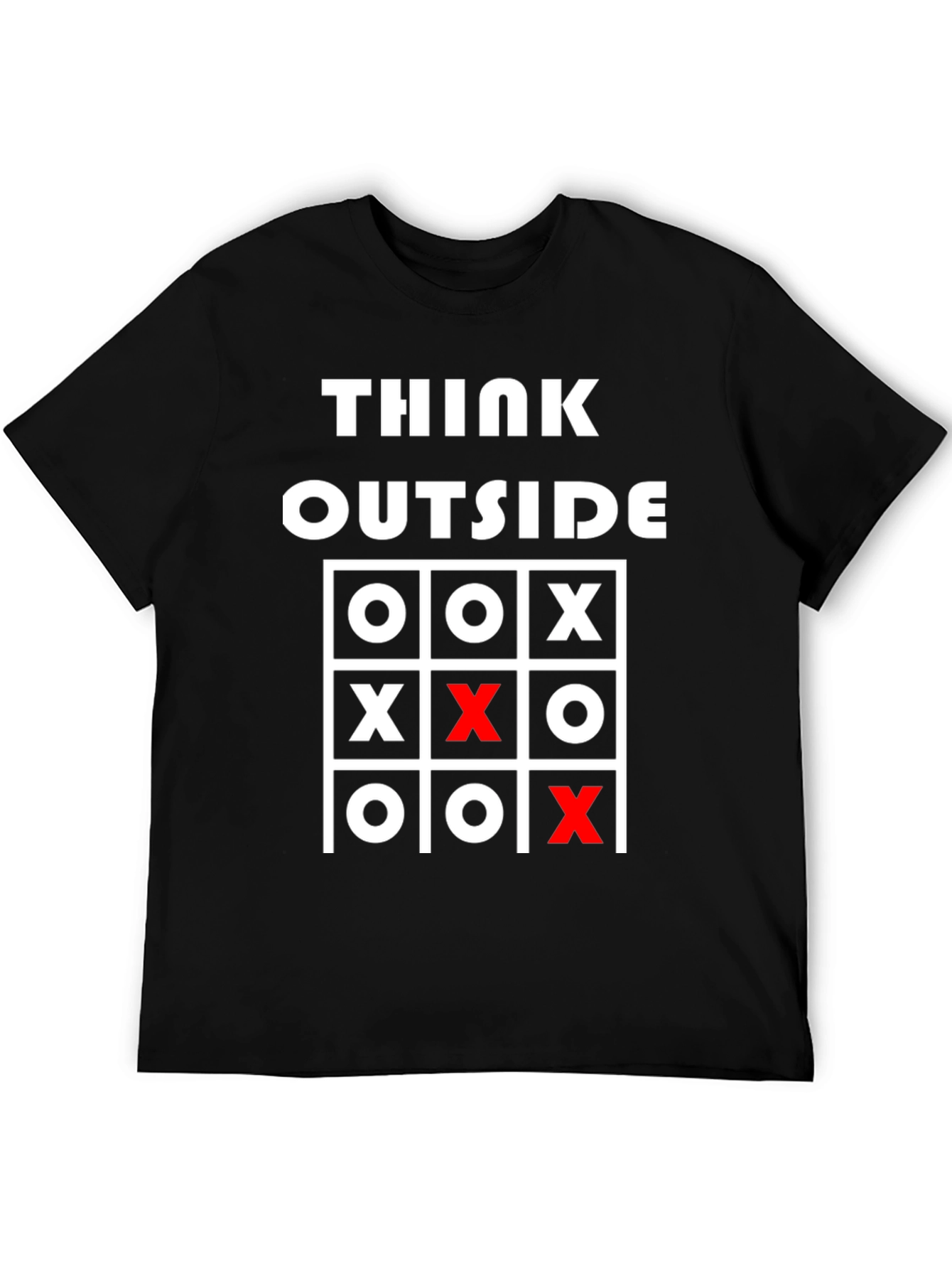 Think Outside Tic-Tac-Toe Graphic Tee - Black