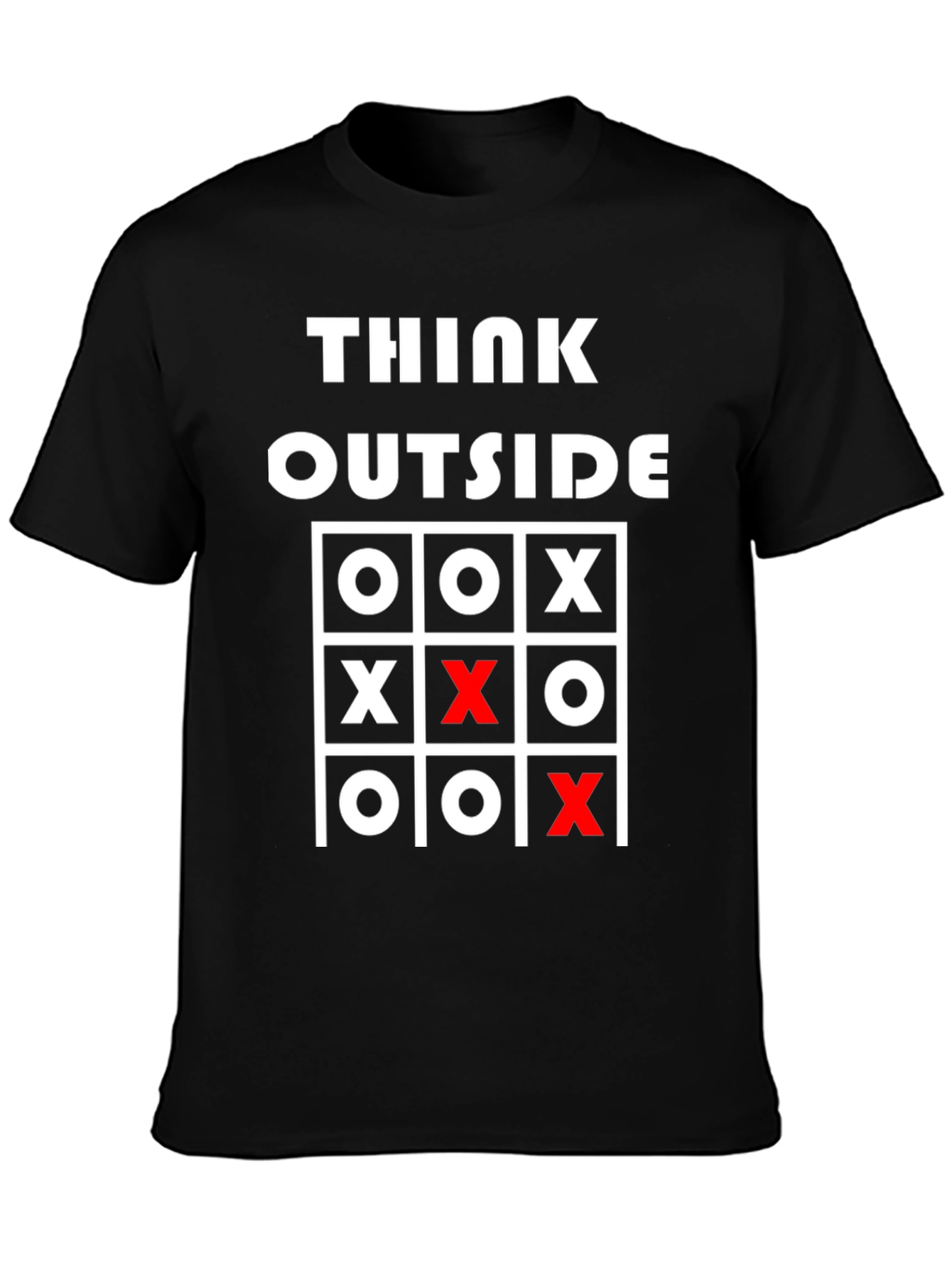 Think Outside Tic-Tac-Toe Graphic Tee - Black