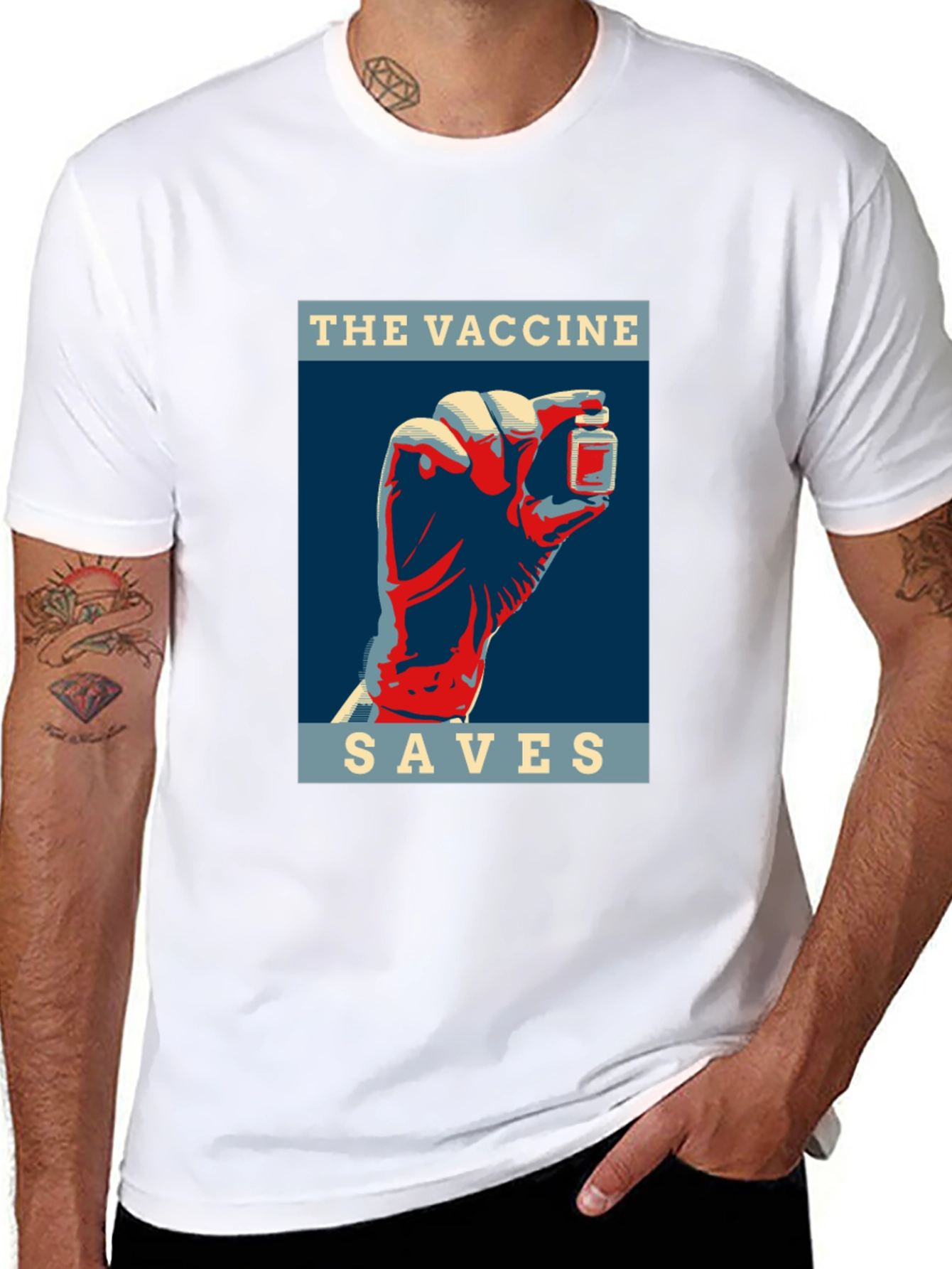 Vaccine Saves T-Shirt - Bold Graphic Tee
