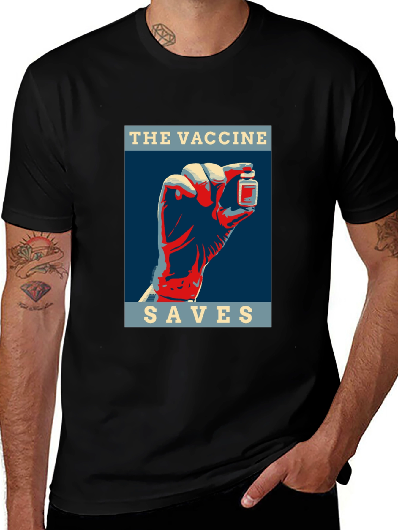 Vaccine Saves T-Shirt - Bold Graphic Tee