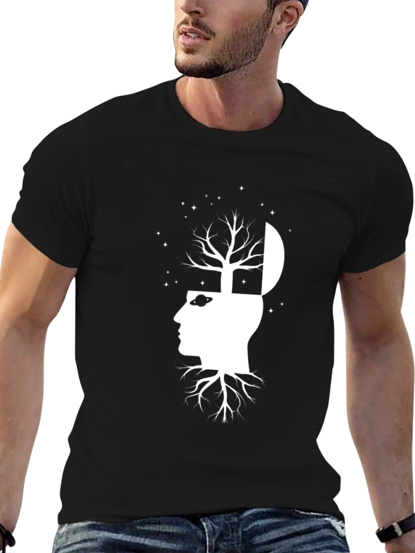Thinking Tree Graphic Tee - Black