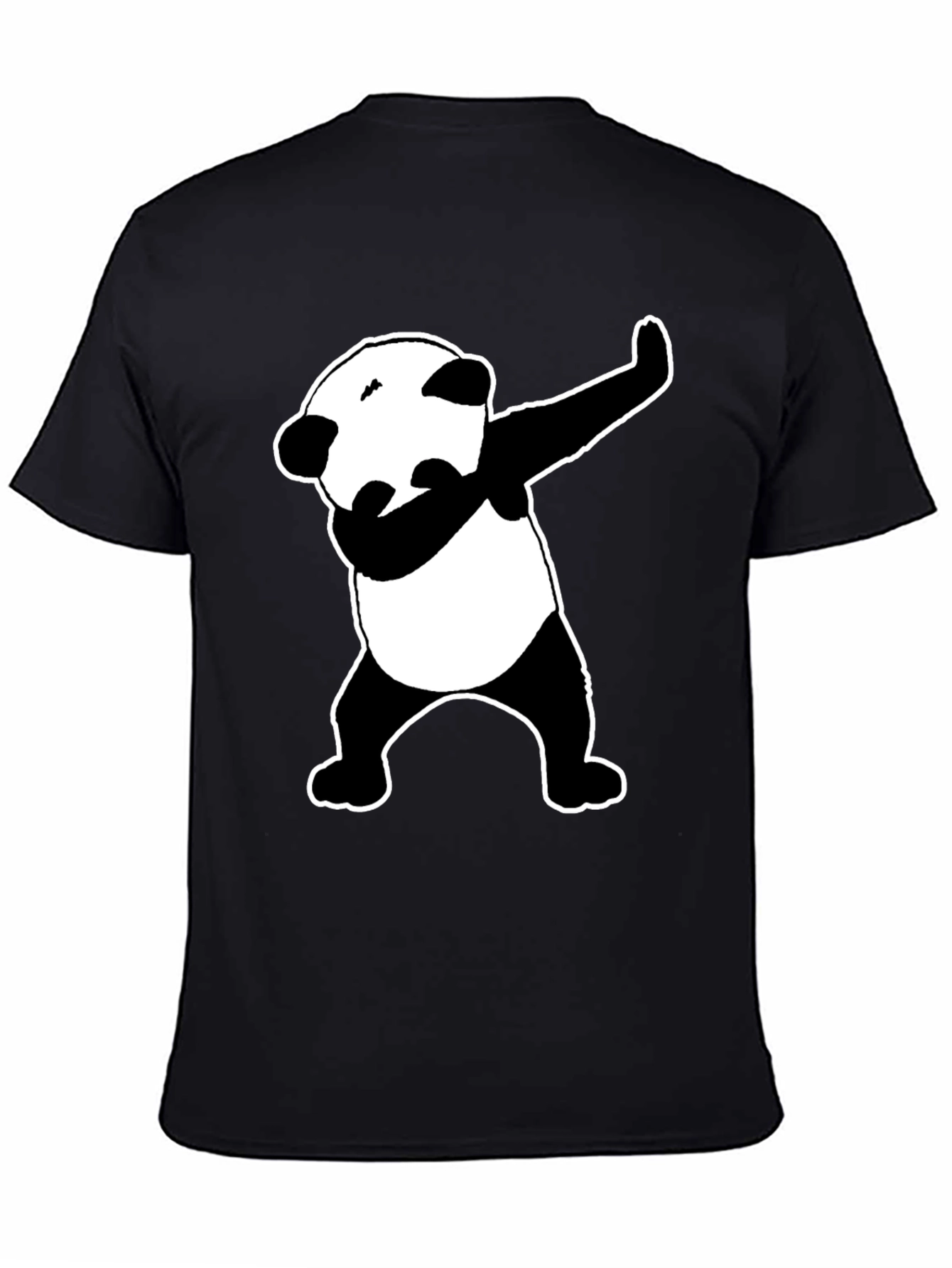 Dabbing Panda Graphic Tee - Black Cotton Blend