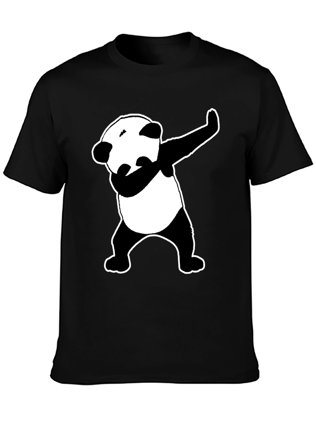 Dabbing Panda Graphic Tee - Black Cotton Blend
