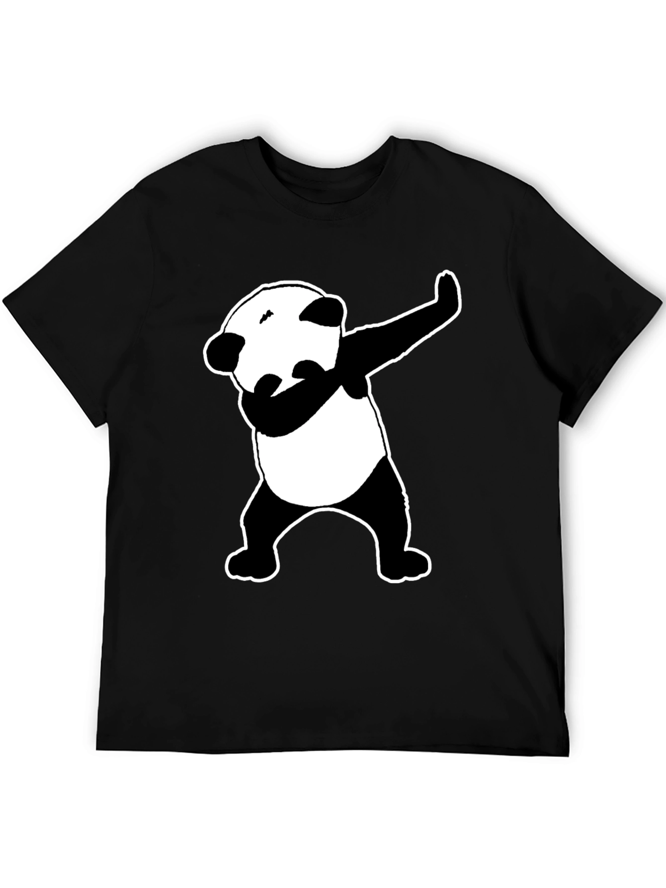 Dabbing Panda Graphic Tee - Black Cotton Blend