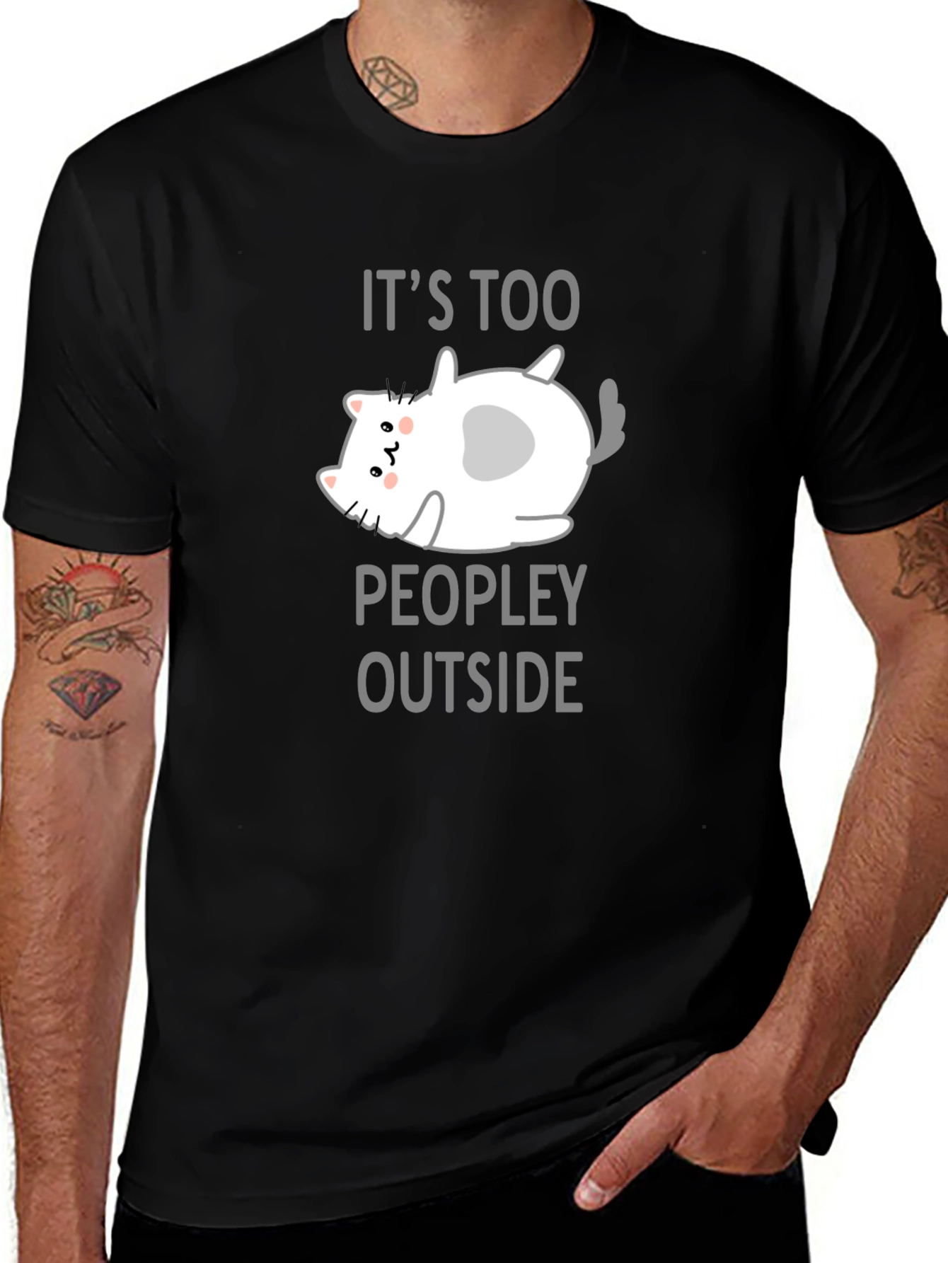 Its Too Peopley Outside Black T-Shirt