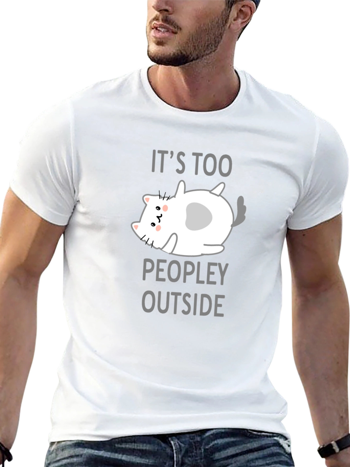 Its Too Peopley Outside Black T-Shirt