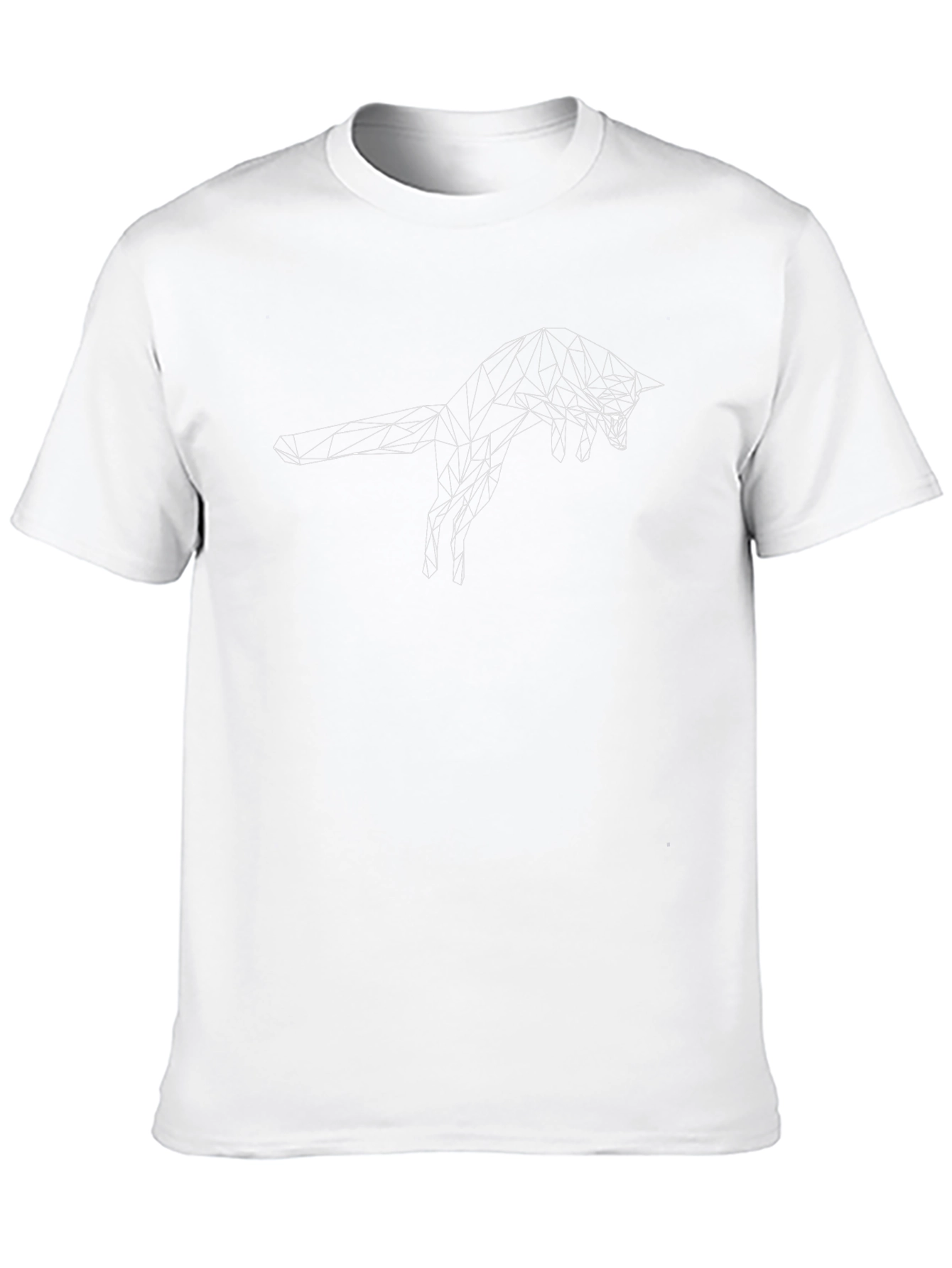 Geometric Wolf Graphic Tee - Black