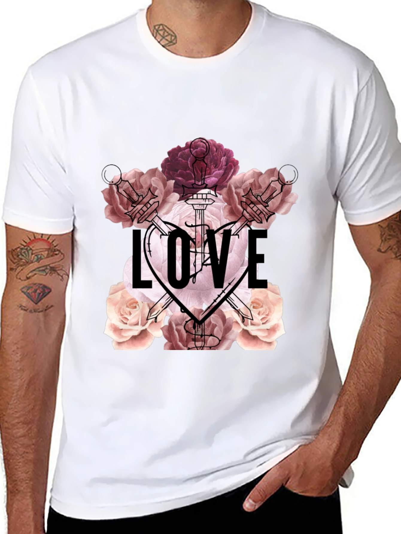 Floral Love T-Shirt - Romantic Graphic Tee