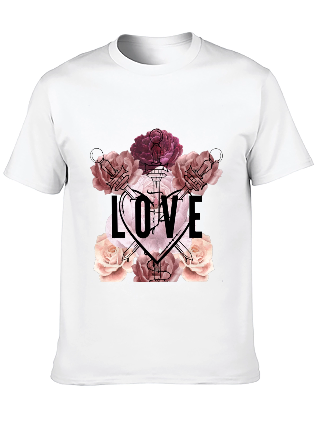 Floral Love T-Shirt - Romantic Graphic Tee
