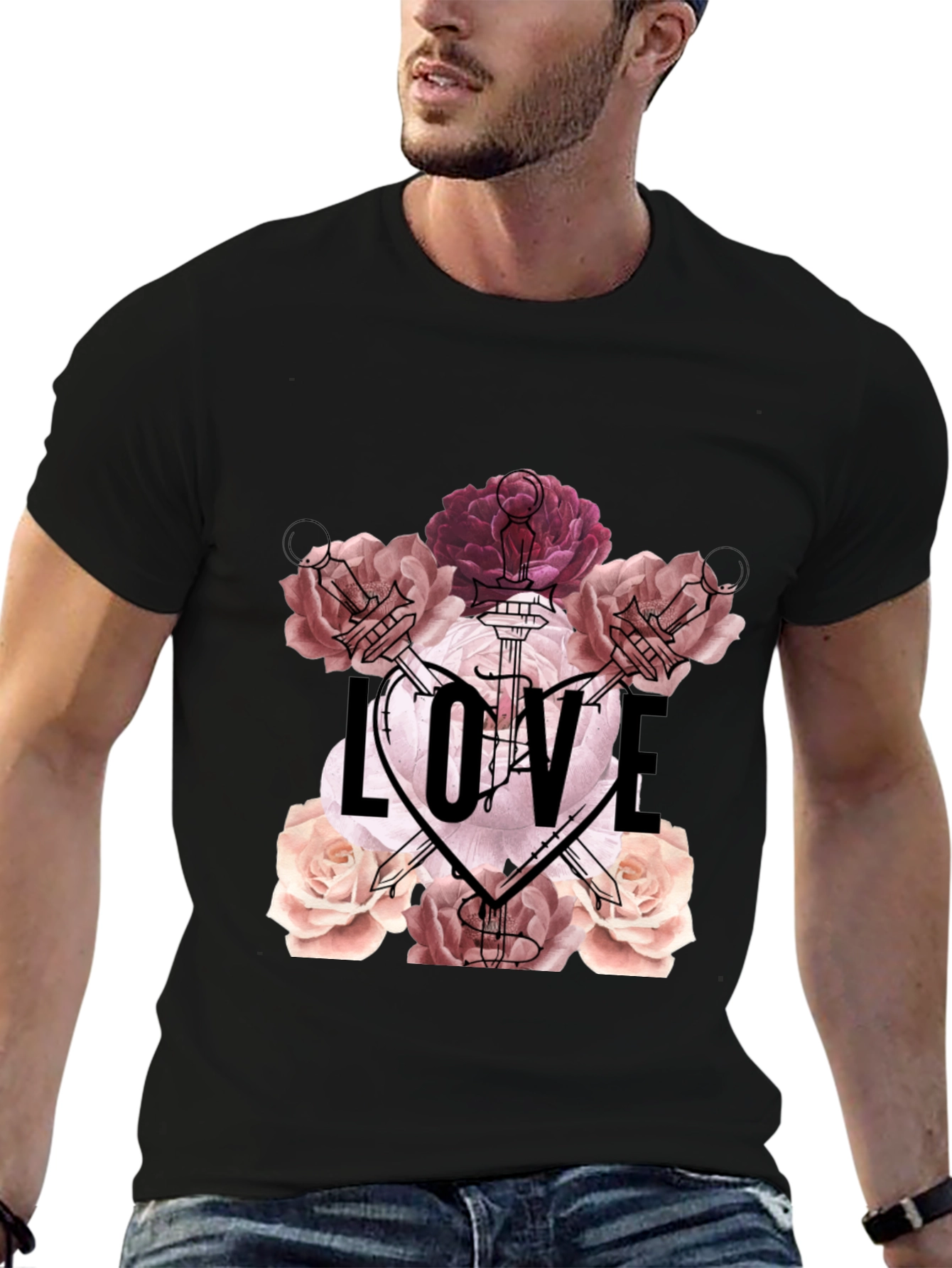Floral Love T-Shirt - Romantic Graphic Tee
