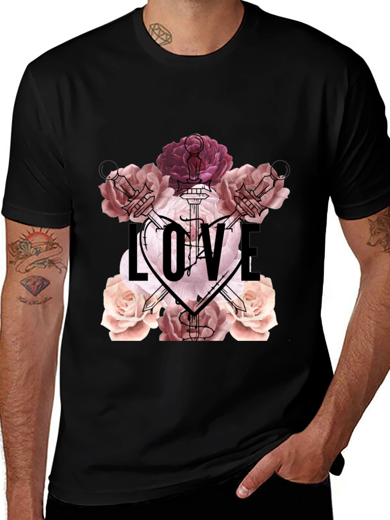 Floral Love T-Shirt - Romantic Graphic Tee