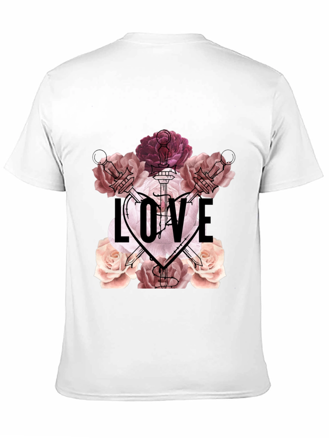 Floral Love T-Shirt - Romantic Graphic Tee