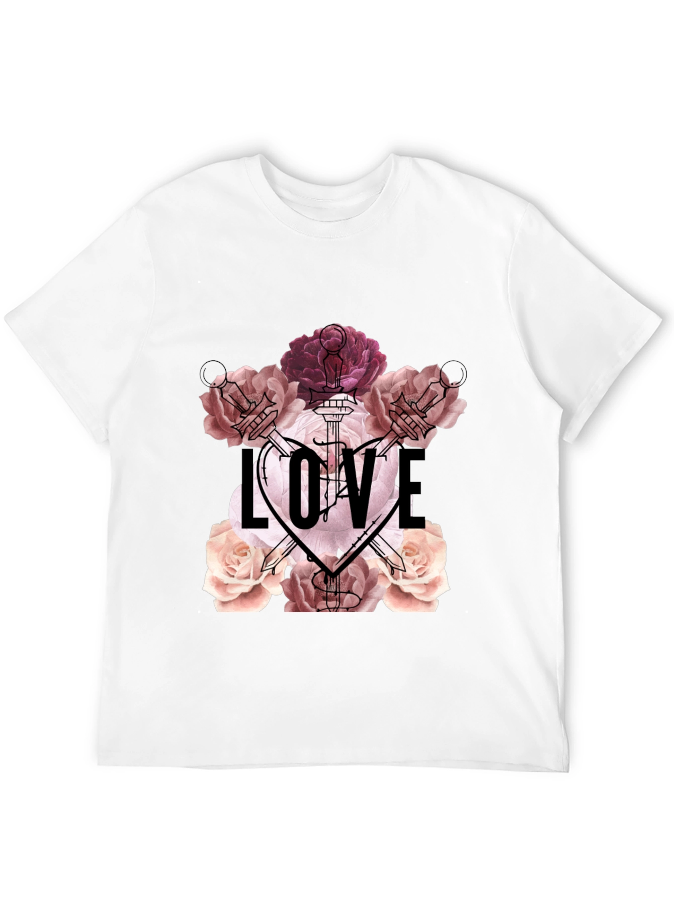 Floral Love T-Shirt - Romantic Graphic Tee