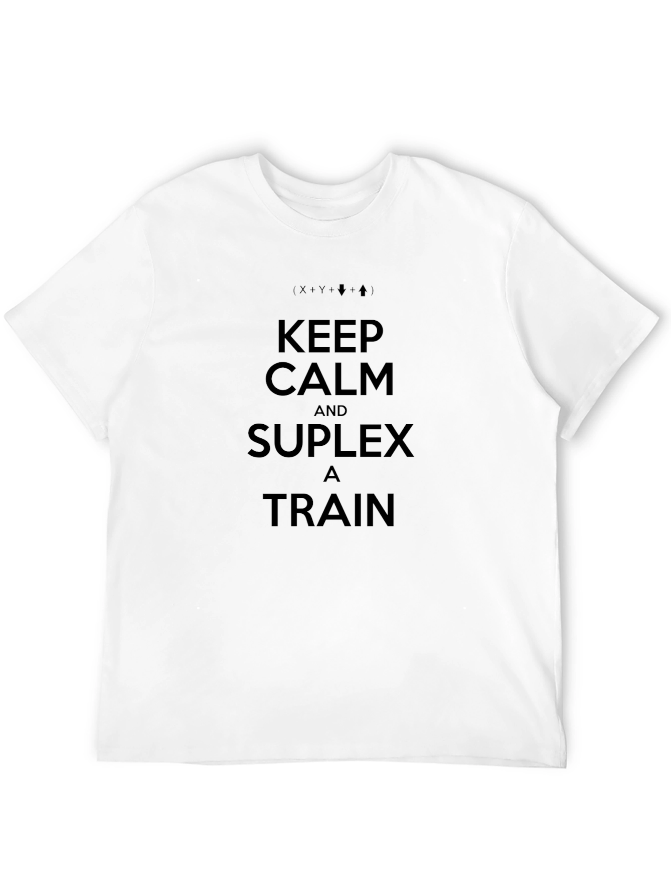 Keep Calm Suplex a Train Black T-Shirt