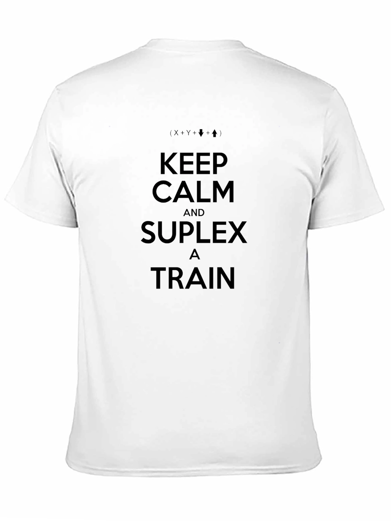 Keep Calm Suplex a Train Black T-Shirt
