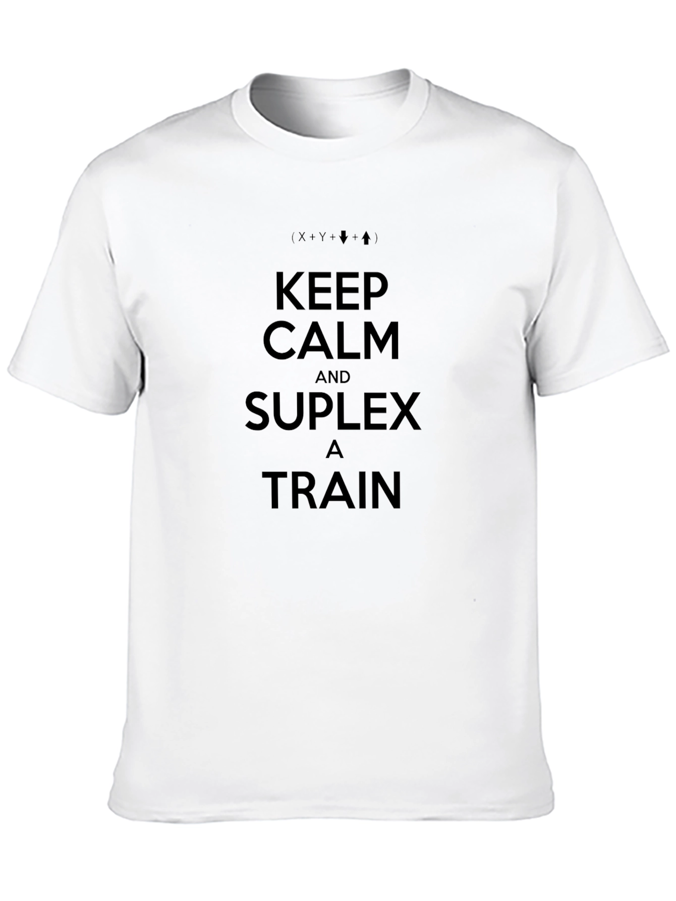 Keep Calm Suplex a Train Black T-Shirt