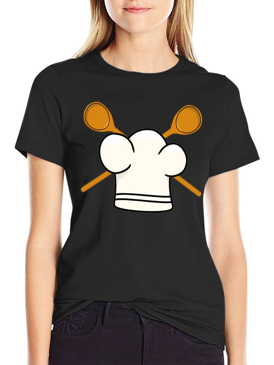 Chef Hat & Spoons Black T-Shirt