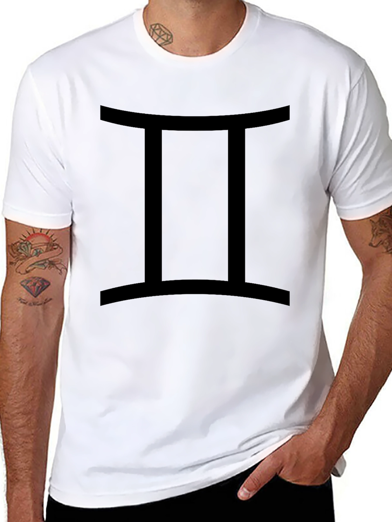 Gemini Zodiac Graphic Tee - Black Cotton T-Shirt