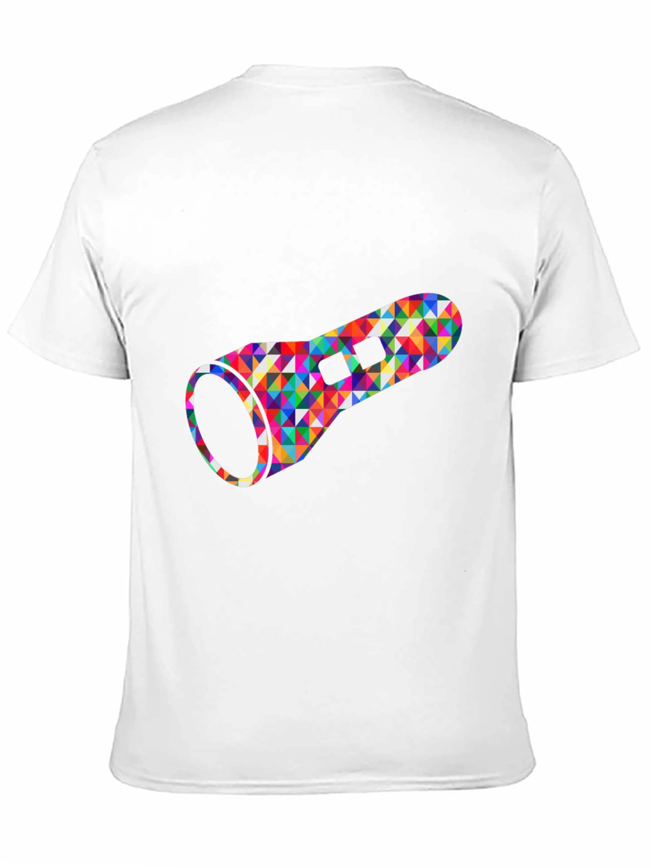 Geometric Flashlight Graphic Tee - Black Cotton Casual Shirt