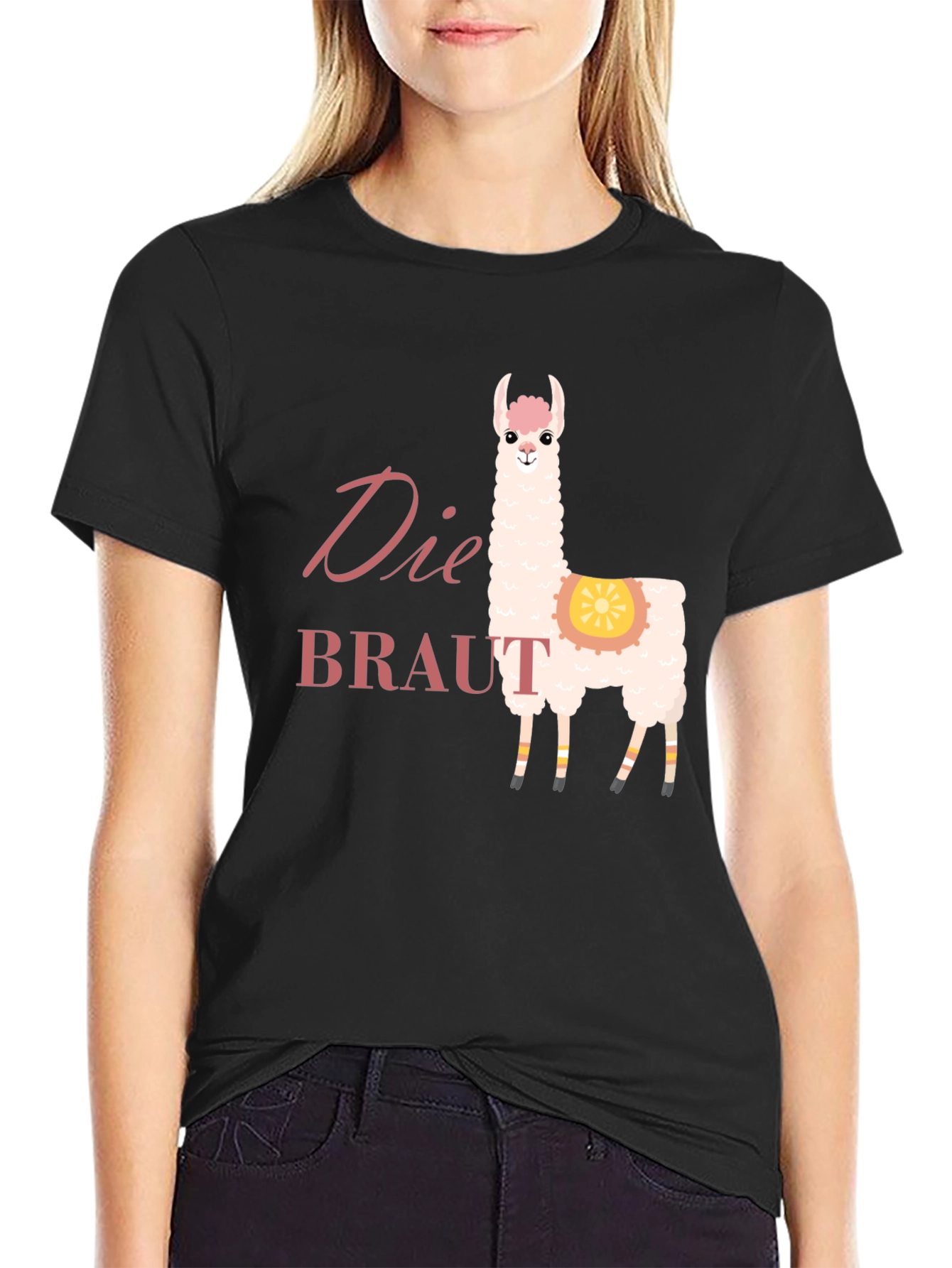 Die Braut Llama Black T-Shirt