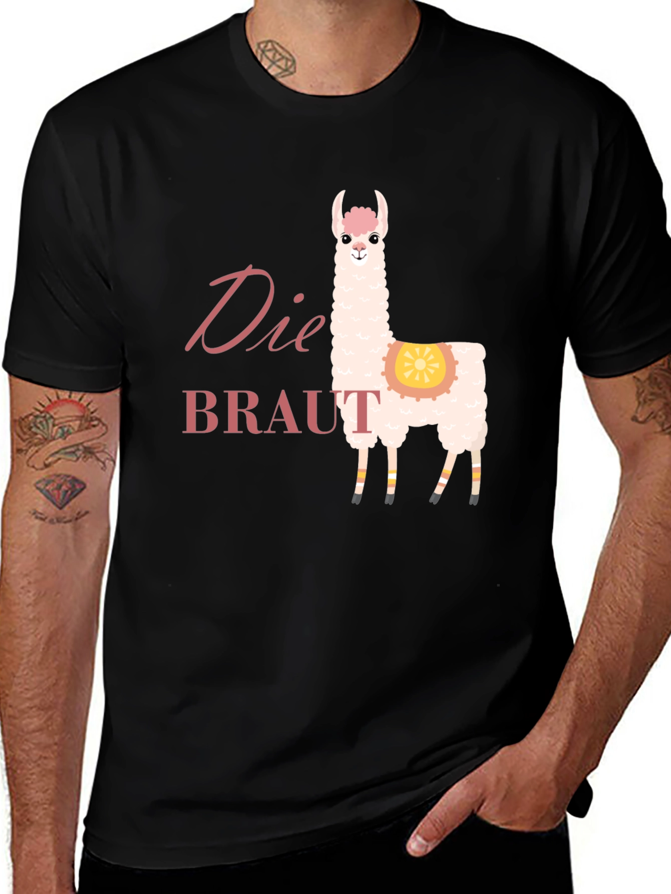 Die Braut Llama Black T-Shirt