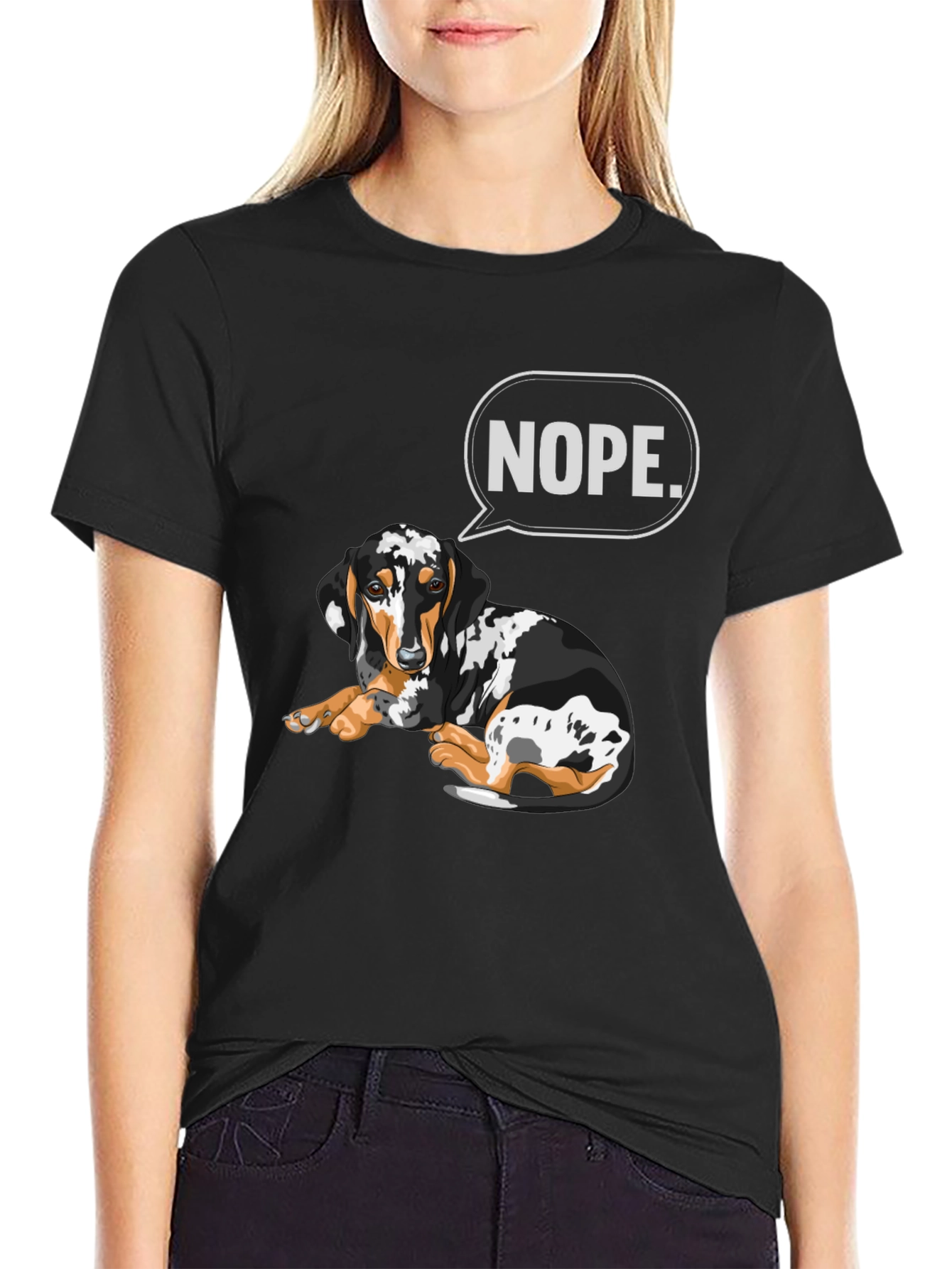 Nope Dachshund T-Shirt - Funny Dog Graphic Tee
