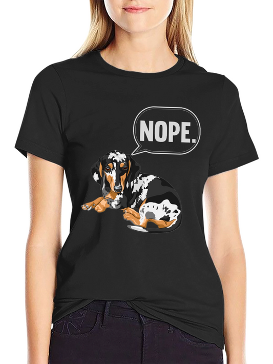 Nope Dachshund T-Shirt - Funny Dog Graphic Tee