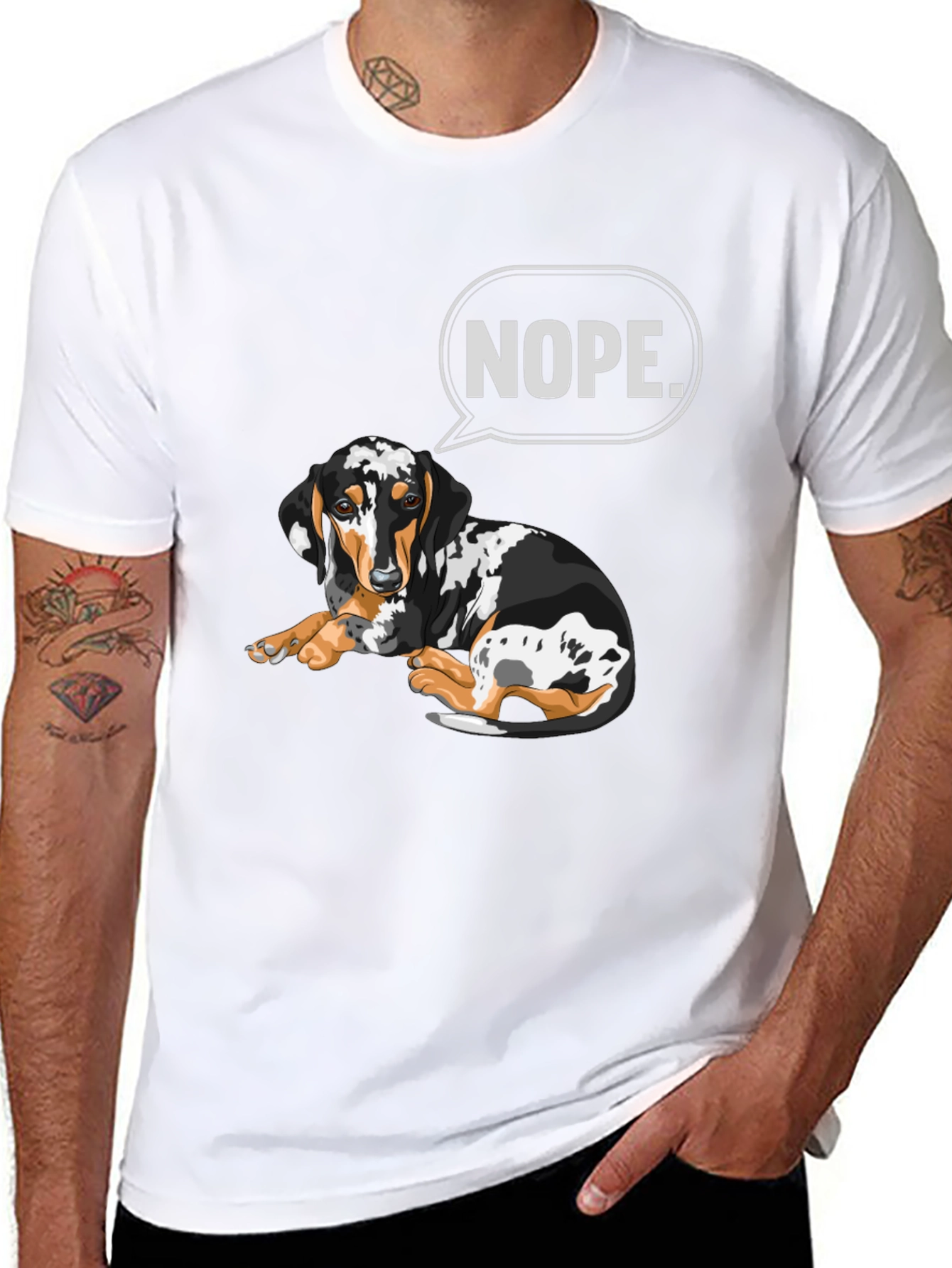 Nope Dachshund T-Shirt - Funny Dog Graphic Tee