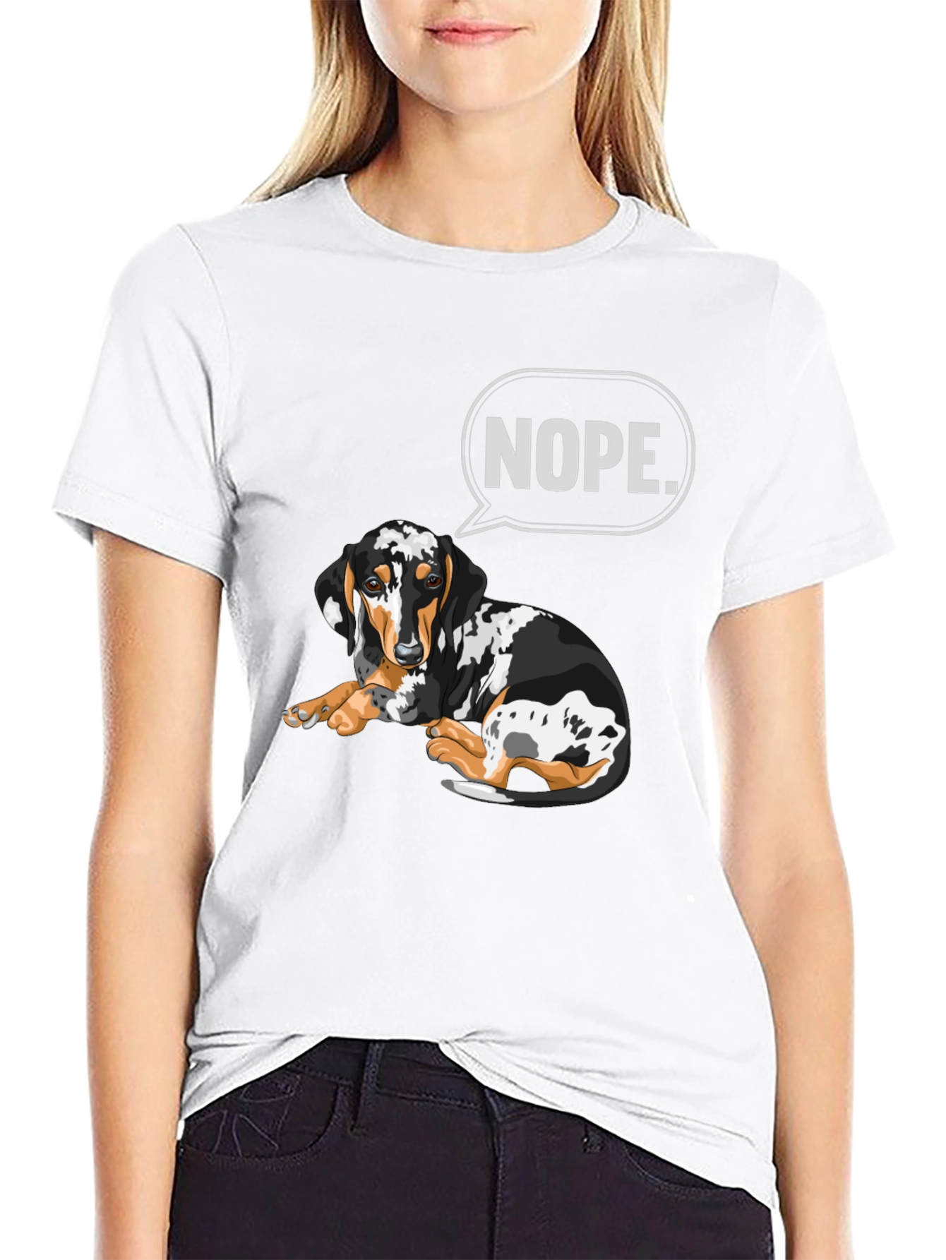 Nope Dachshund T-Shirt - Funny Dog Graphic Tee