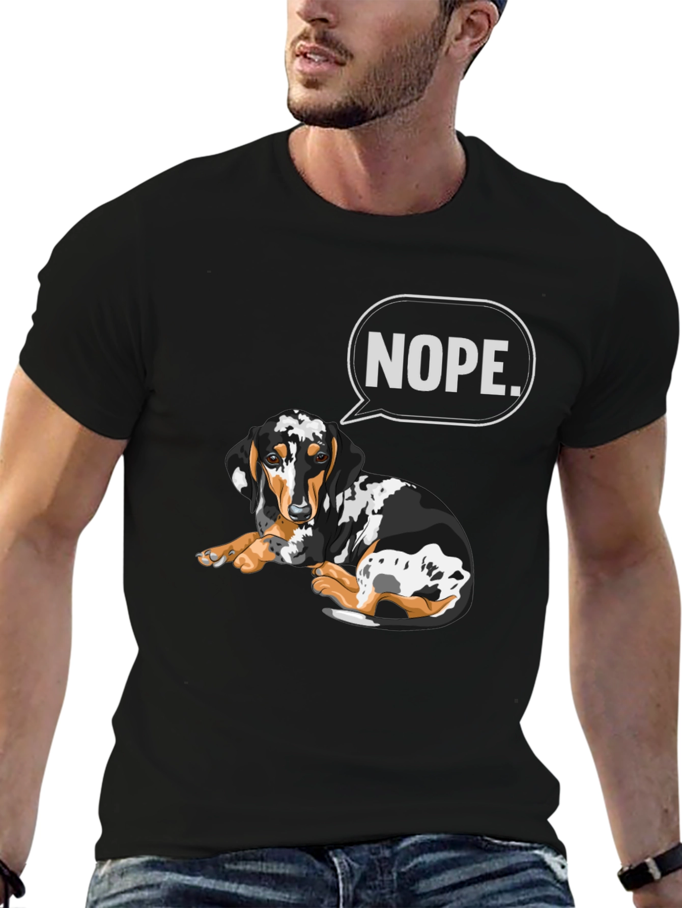 Nope Dachshund T-Shirt - Funny Dog Graphic Tee