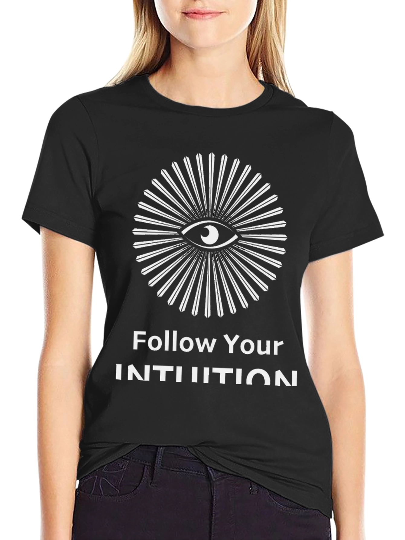Follow Your Intuition Graphic T-Shirt - Unisex Black Tee