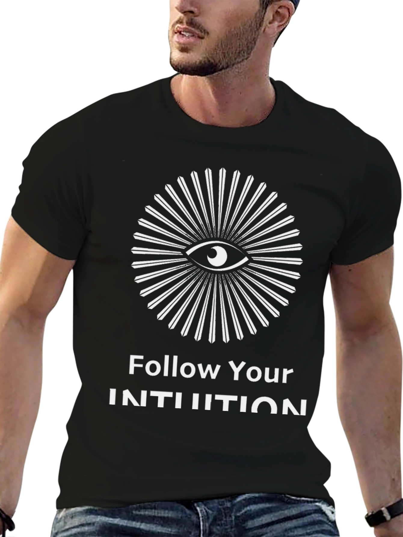 Follow Your Intuition Graphic T-Shirt - Unisex Black Tee