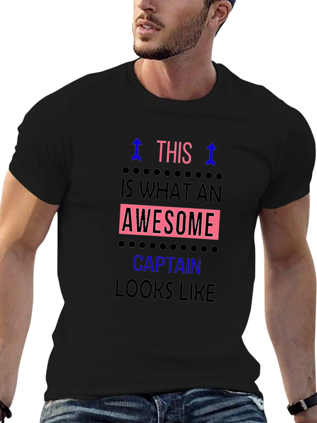 Awesome Captain Graphic Tee - Black T-Shirt