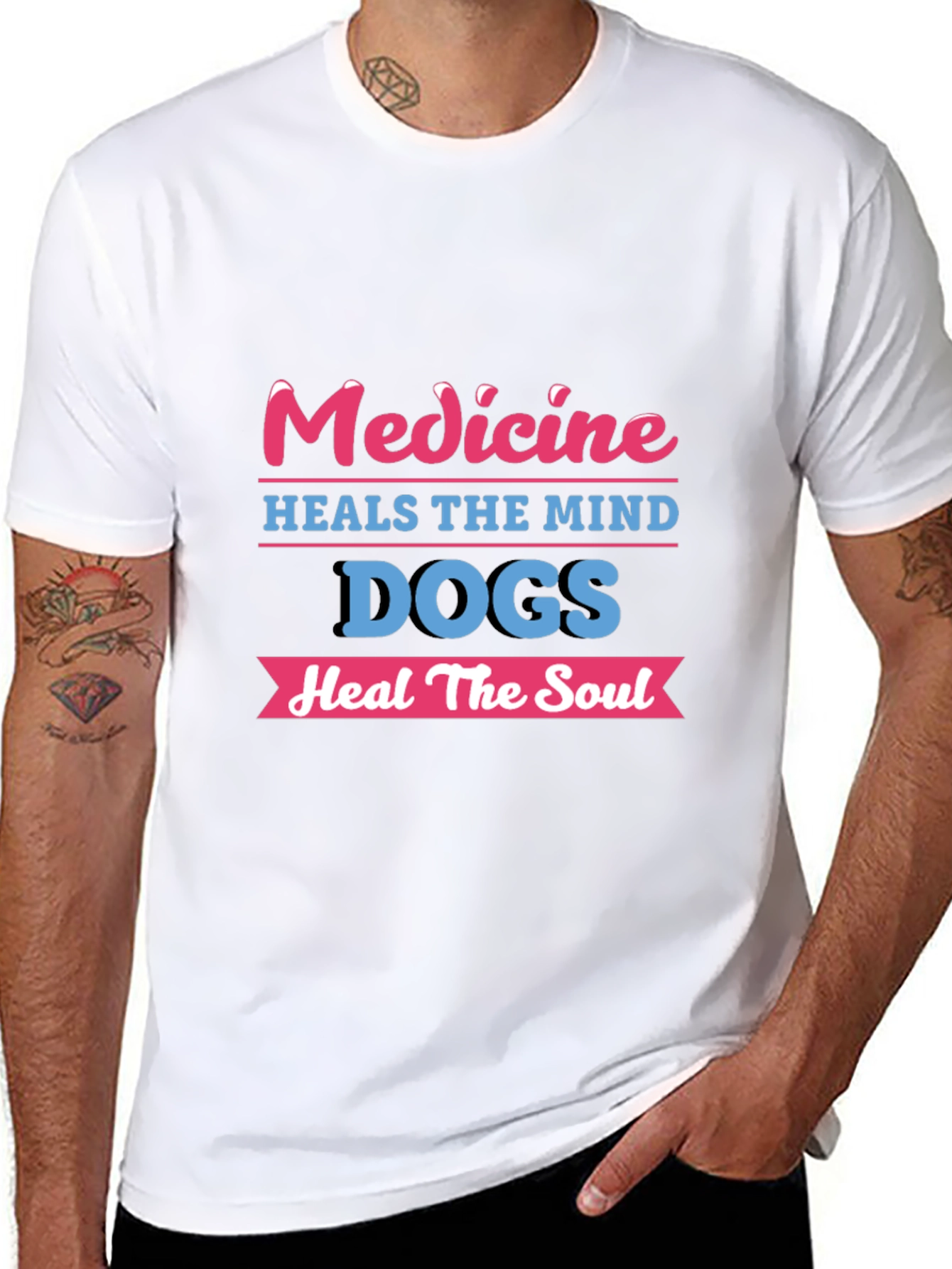 Medicine Heals Mind Dogs Heal Soul T-Shirt