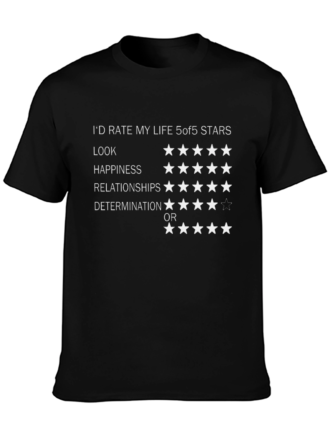 5 Star Life Rating Graphic T-Shirt