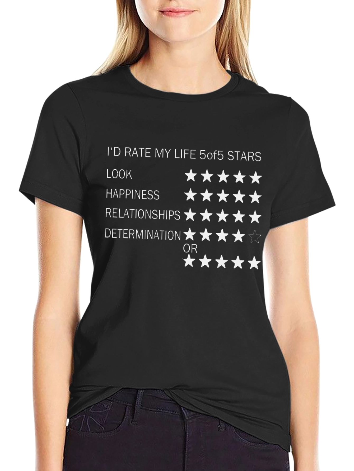 5 Star Life Rating Graphic T-Shirt