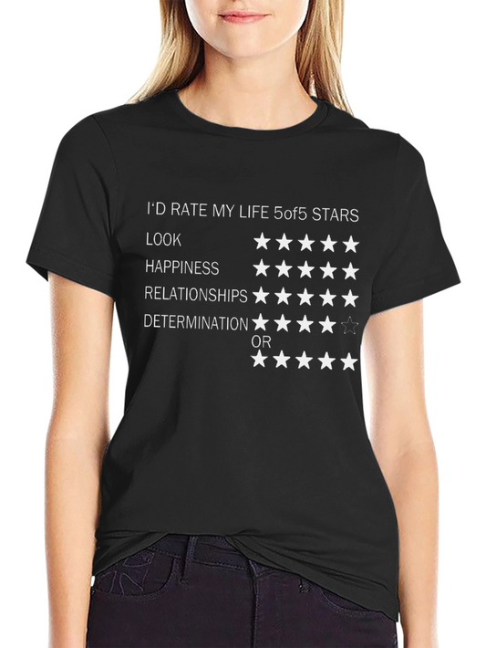5 Star Life Rating Graphic T-Shirt