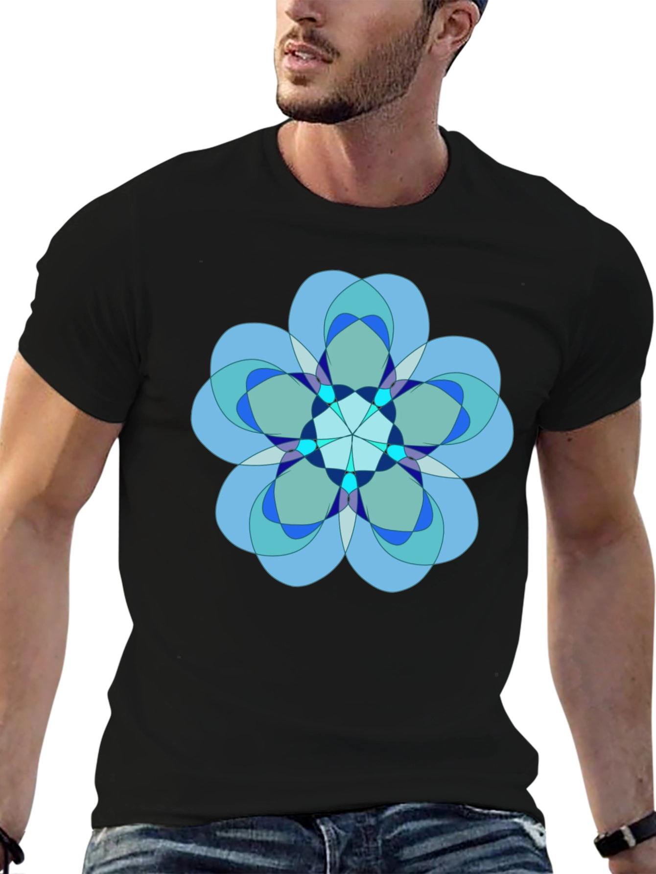 Geometric Flower Graphic Tee