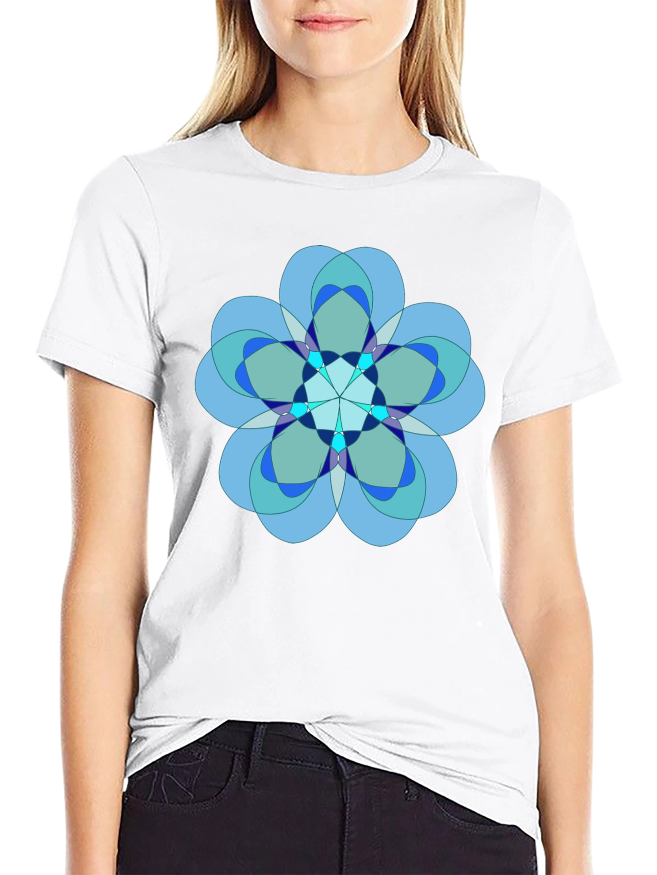 Geometric Flower Graphic Tee