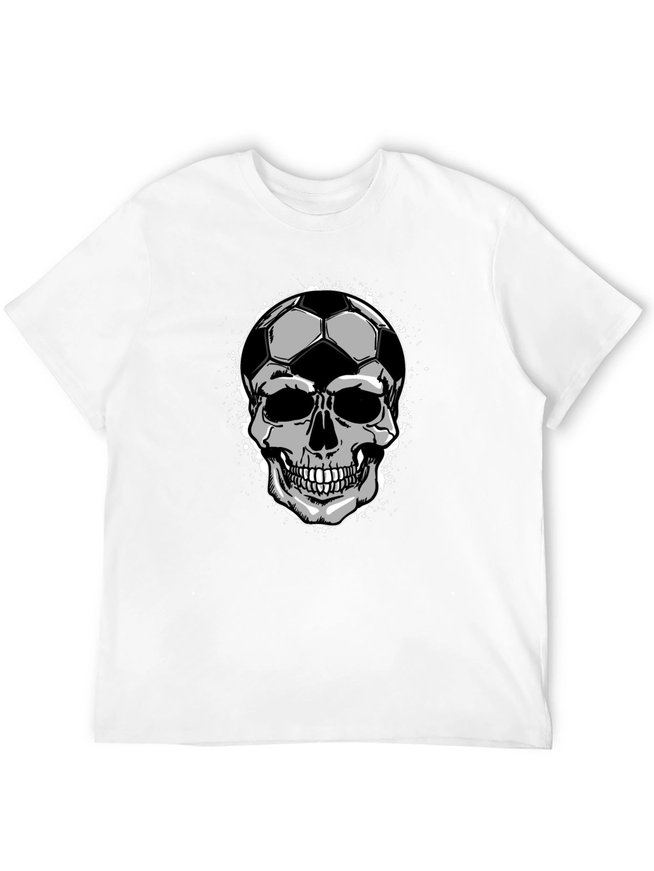 Soccer Ball Skull Graphic Tee - Mens Black T-Shirt