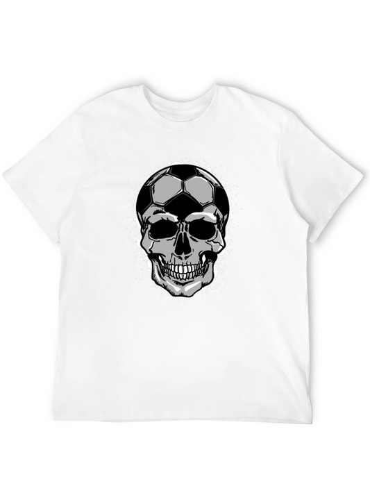 Soccer Ball Skull Graphic Tee - Mens Black T-Shirt
