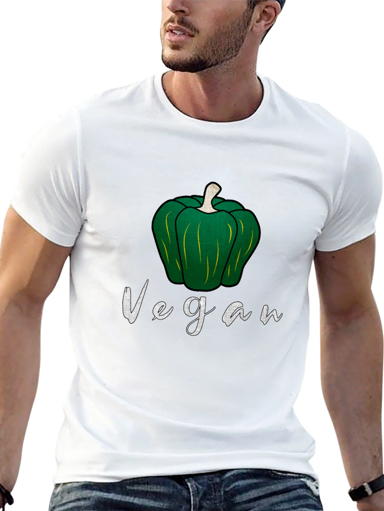 Vegan Green Pepper Graphic Tee