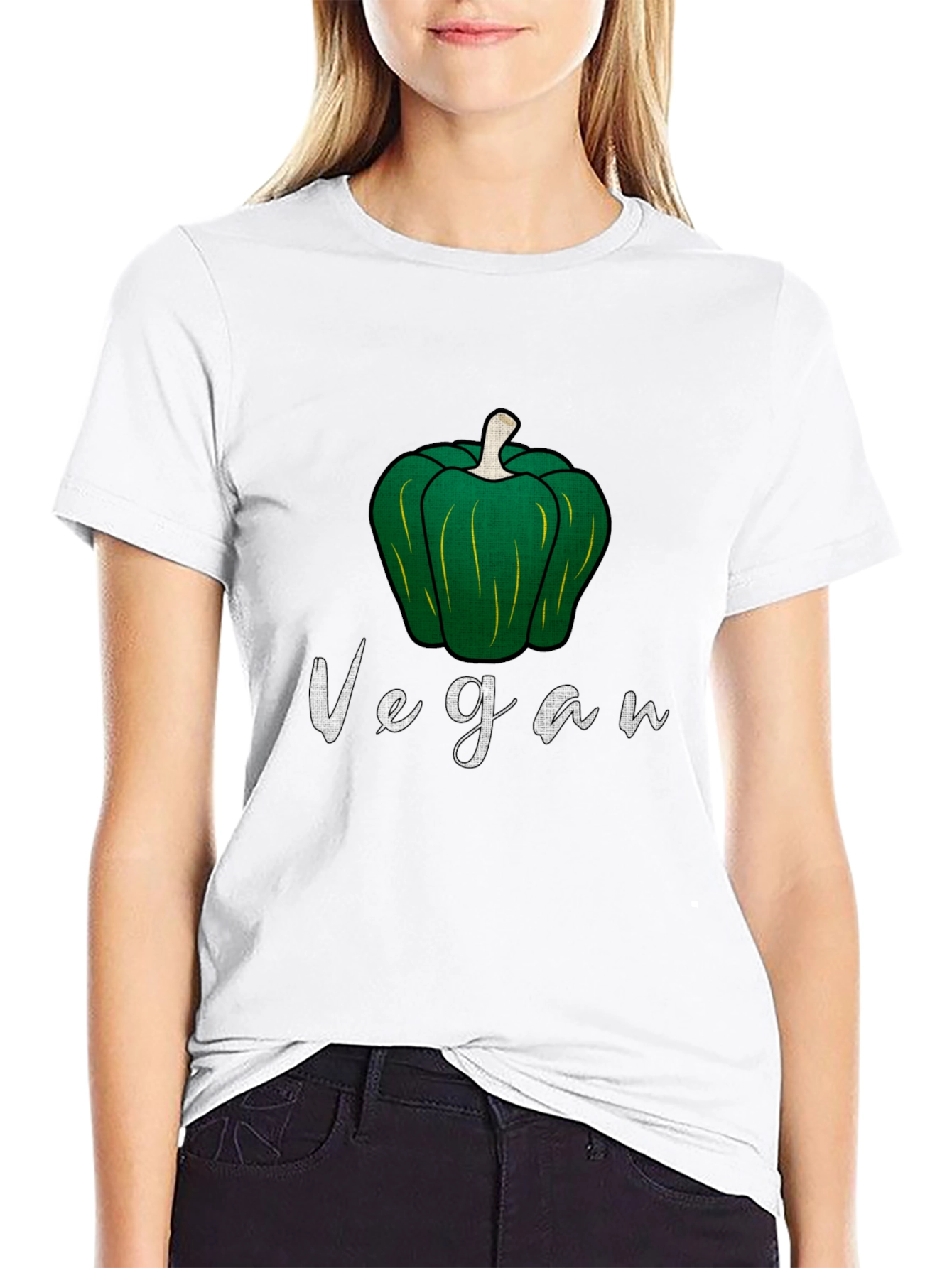 Vegan Green Pepper Graphic Tee