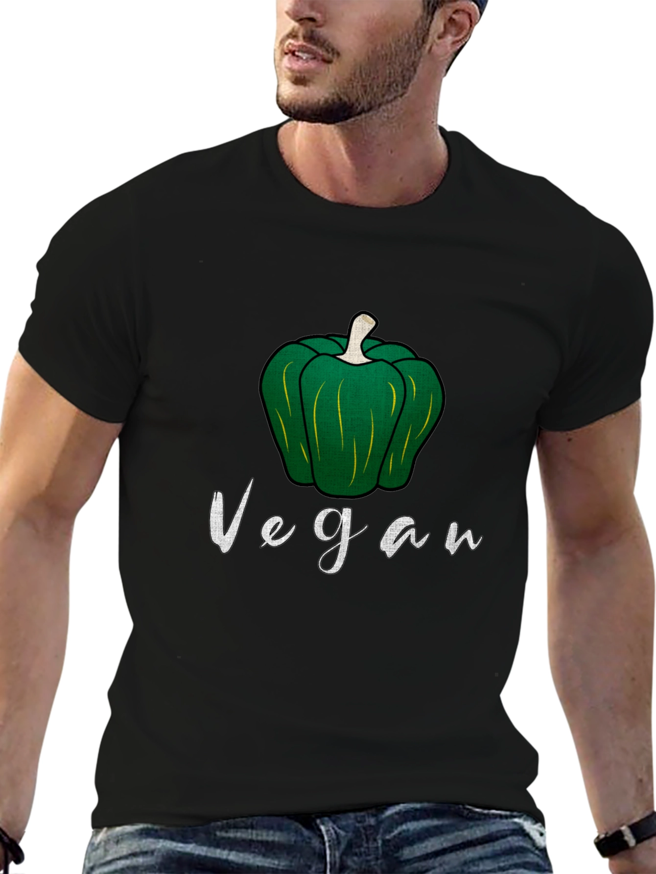 Vegan Green Pepper Graphic Tee
