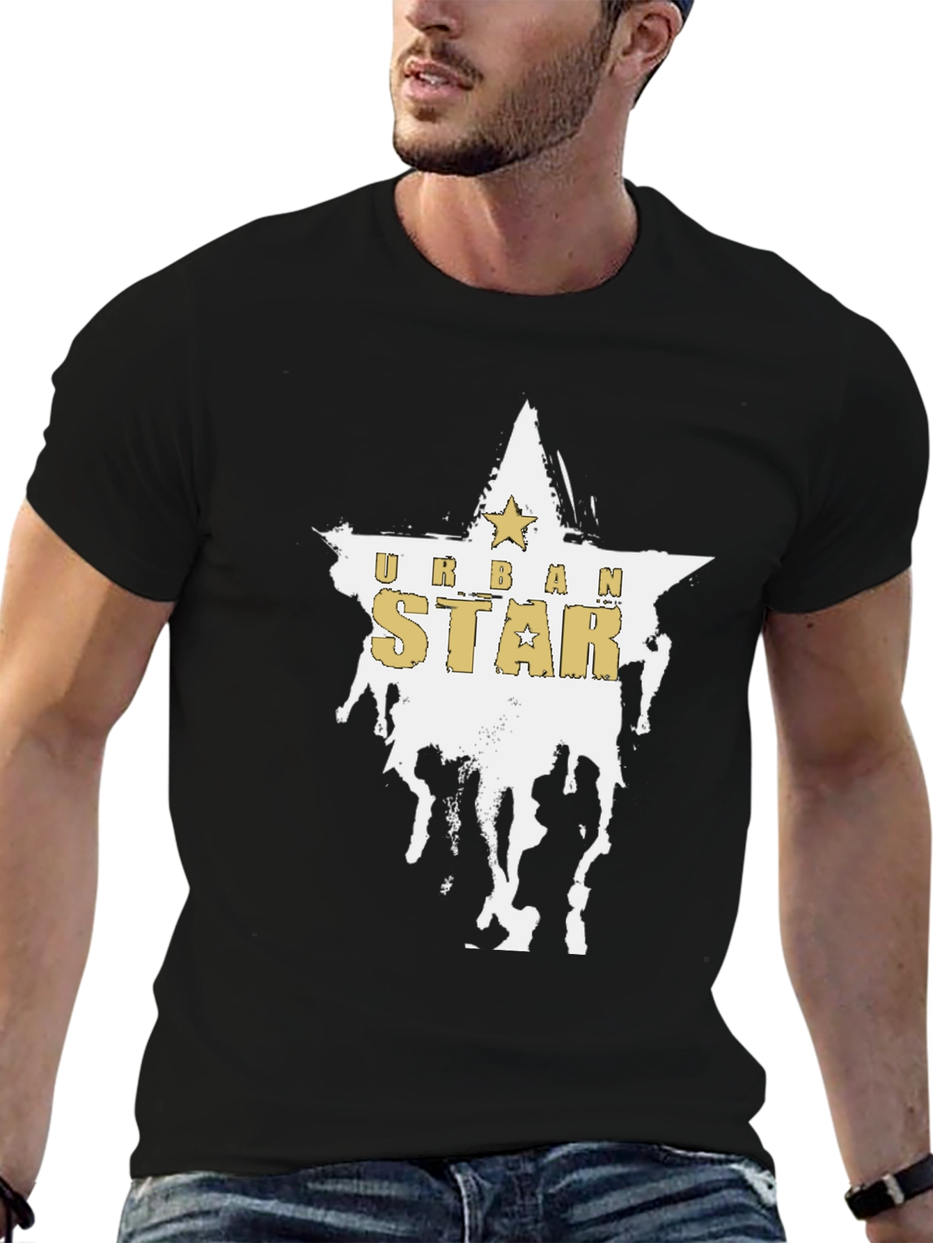 Urban Star Graphic Black T-Shirt